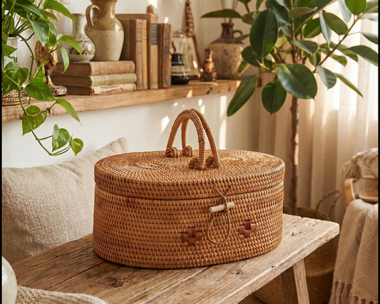 "Harmony" rattan storage basket